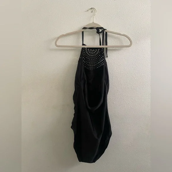 Kona Sol Womens Laser Cut Halter One Piece Swimsuit - Picture 5 of 6